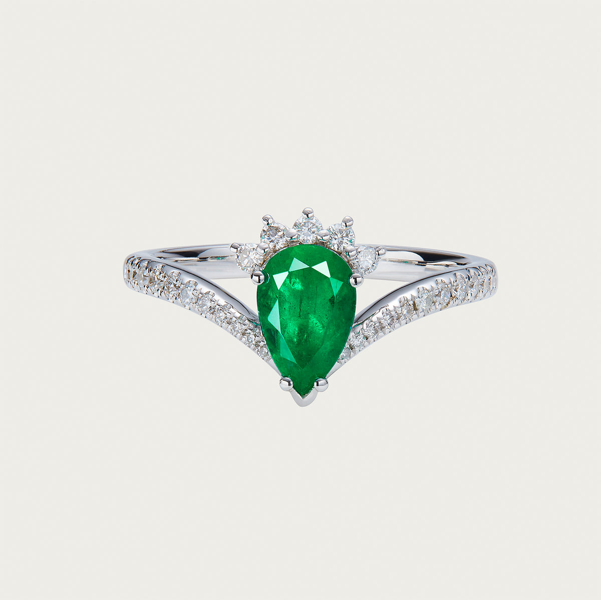 First Seed  — Columbia Emerald & Diamond Earrings, 18K White Gold